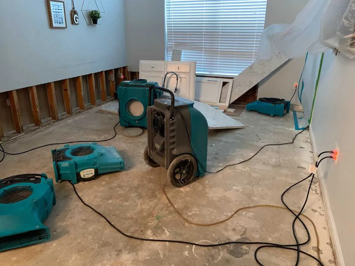 Dehumidifier in flood-cut room for Water Extraction & Removal in Brushy Creek